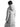 Side view of Canada Goose light grey long padded hooded coat