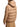 Close-up of the fabric and construction of Moncler camel beige hooded padded jacket