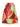 Detailed view of the abstract multicoloured print on an Issey Miyake skirt