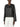 Model wearing Max Mara black leather jacket