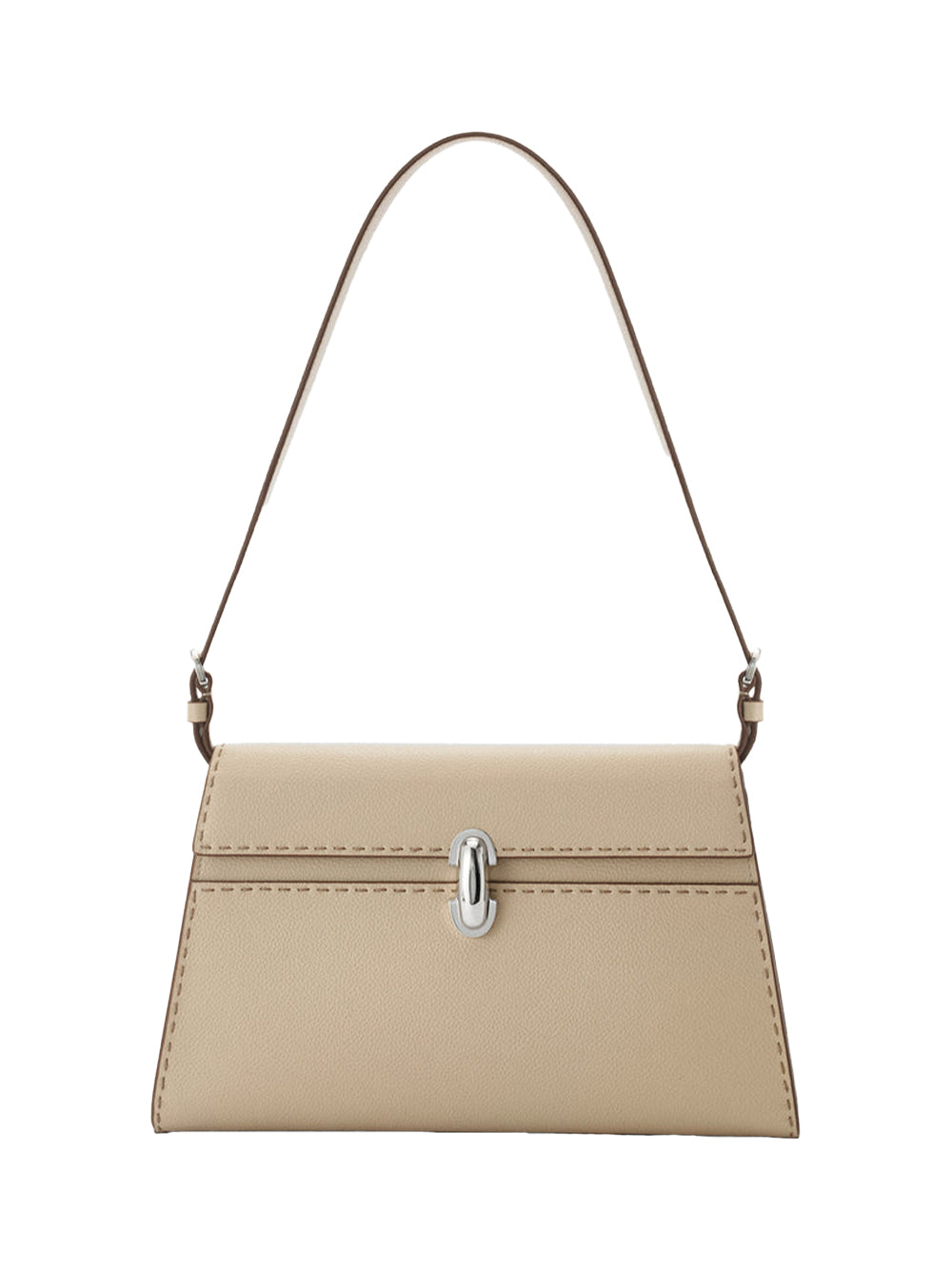 symmetry shoulder bag grained leather Bone