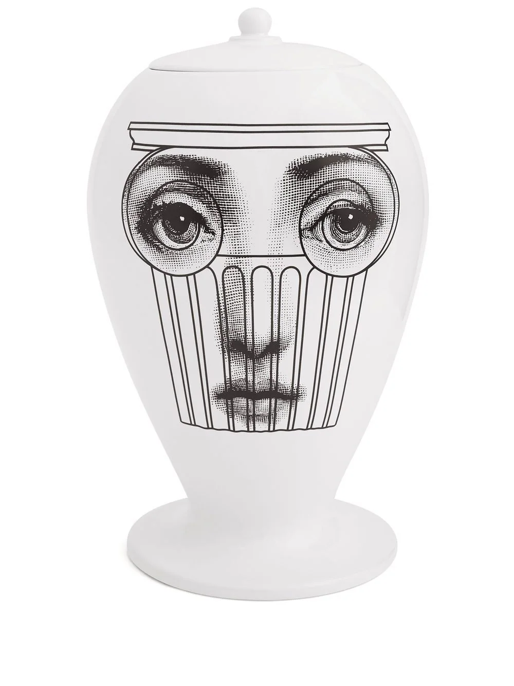 Capitello Face Print Vase Black White