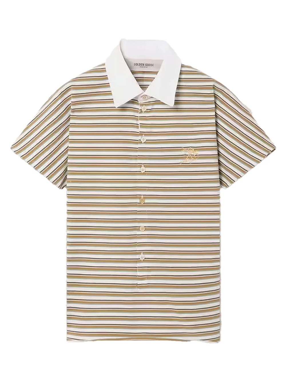 Striped Polo Shirt Beige