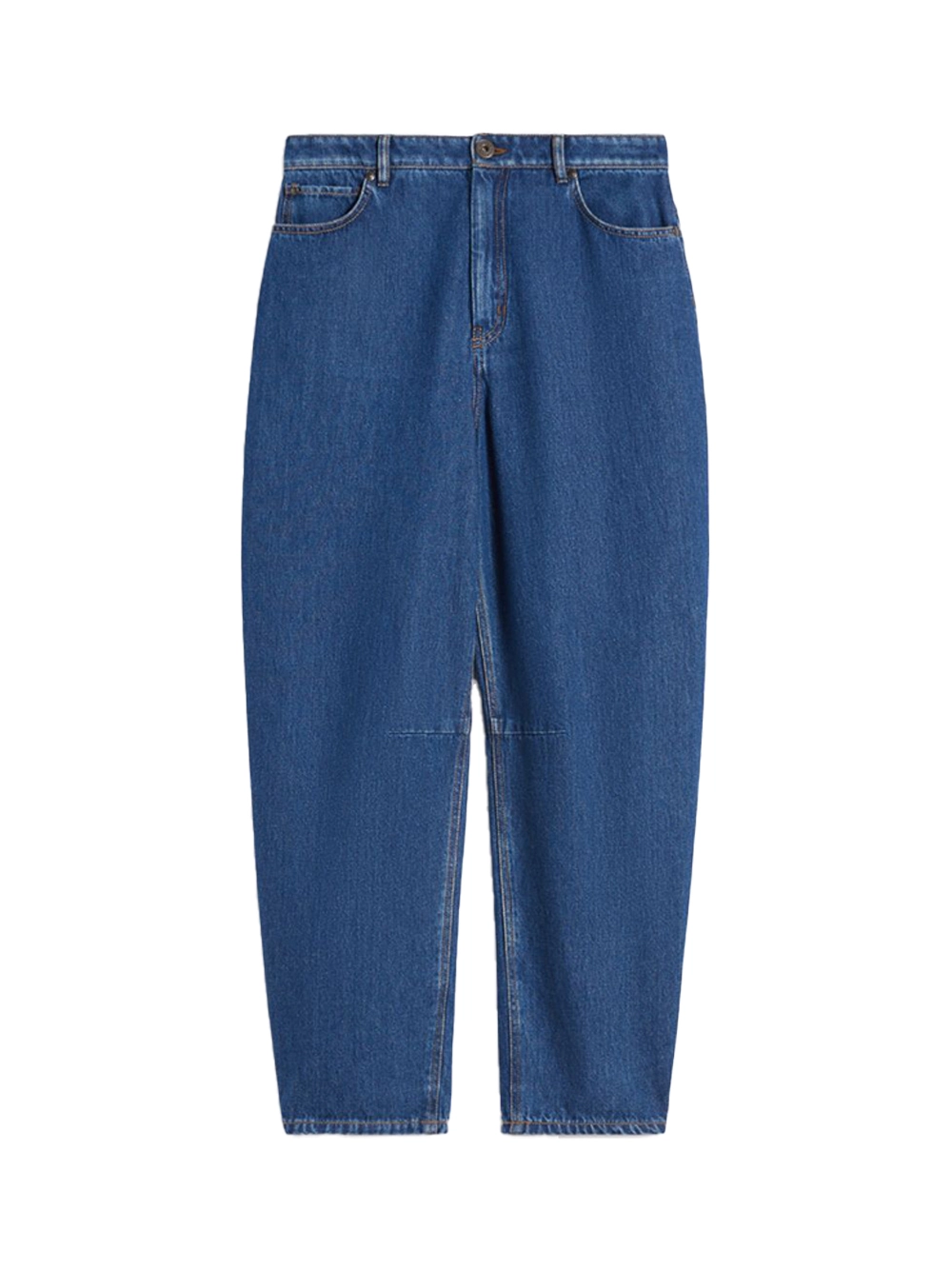 Weekend Maxmara Cotton Denim Barrel-leg Jeans Navy