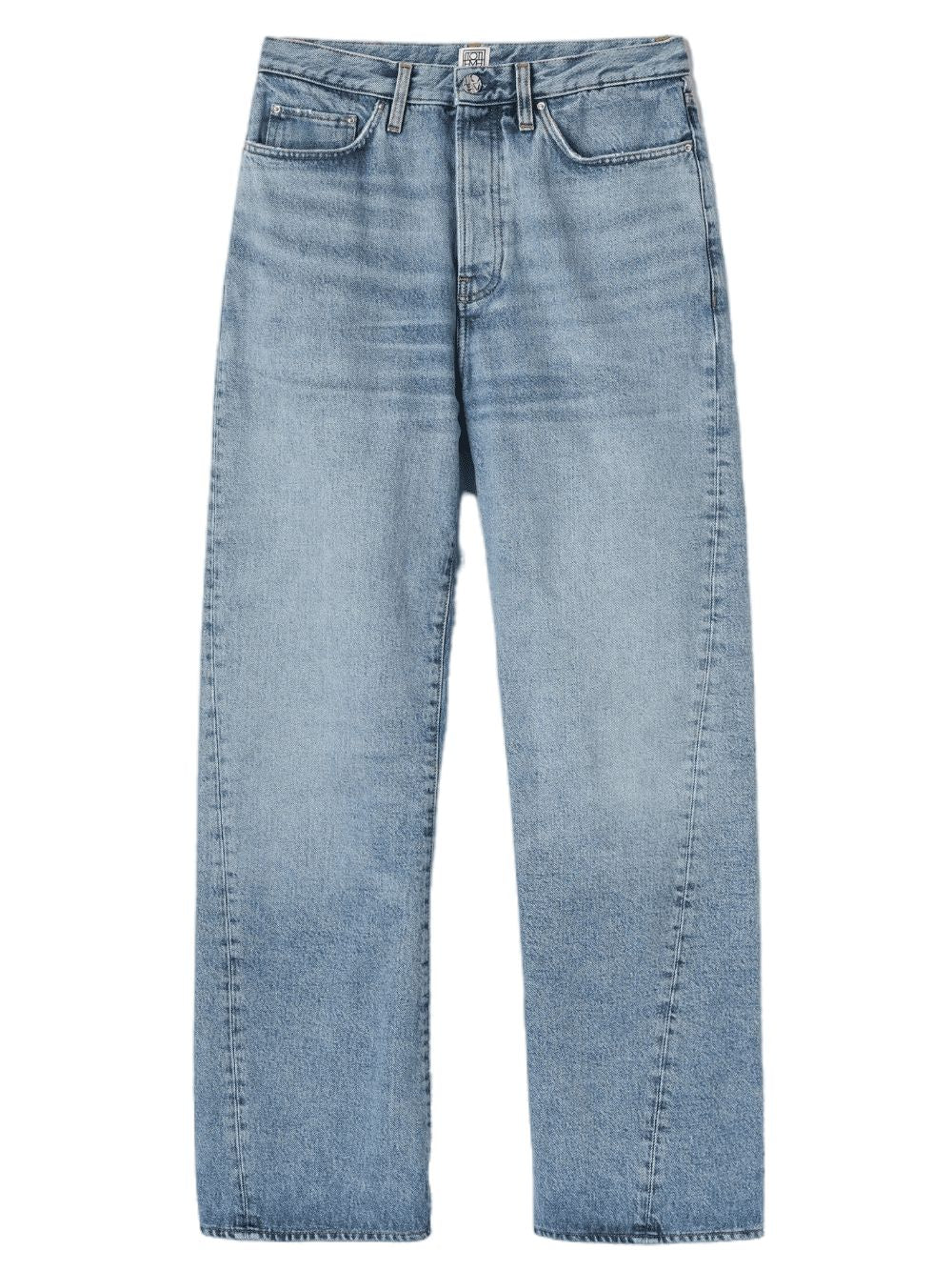 Totême Toteme Twisted Seam Full Length Trouser Worn Blue