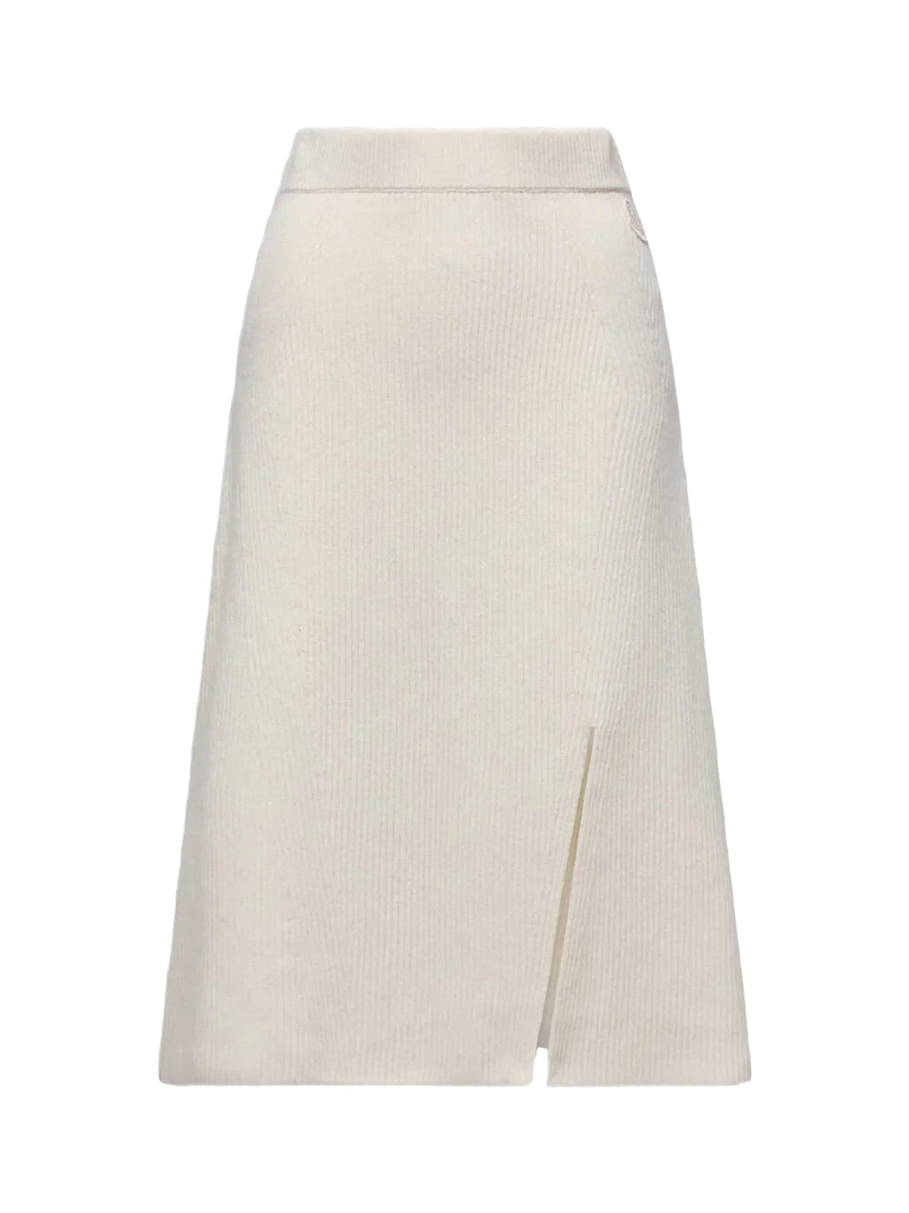 ribbed side split midi skirt