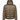 Close-up of the fabric and construction of Moncler khaki brown hooded quilted jacket