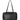 Front view of The Row Astra black leather bowling bag