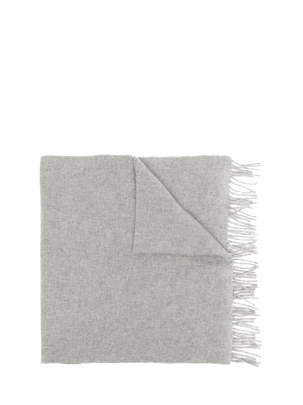 Classic Wool Fringe Edge Scarf Light Grey