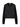 Front view of the black Burberry women's quilted jacket, showing its neckline and quilted design