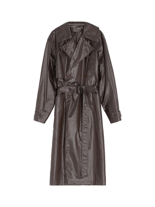 Lemaire Water Repellent Cotton Trench Coat Dark Cherry 34 FR