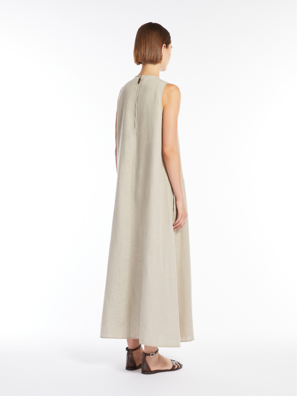 Max Mara Flared Silhouette Sleeveless V-neck Dress