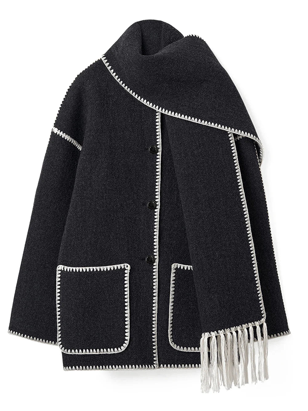 Toteme Scarf Jacket Dark Grey