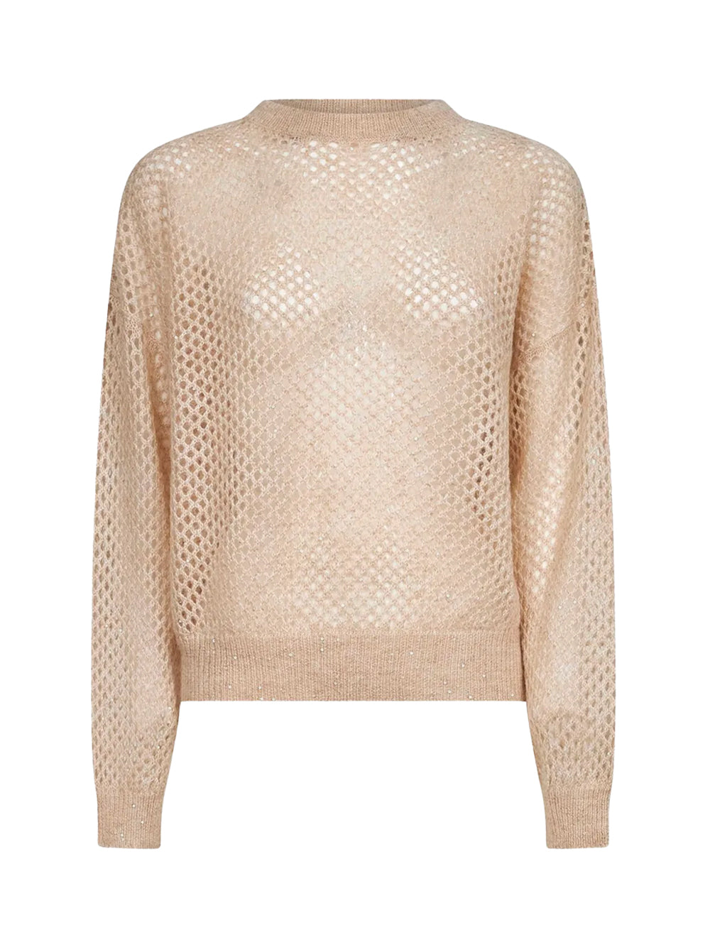 mesh open knit sweater Seashell