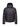 Front view of Moncler dark navy hooded quilted jacket