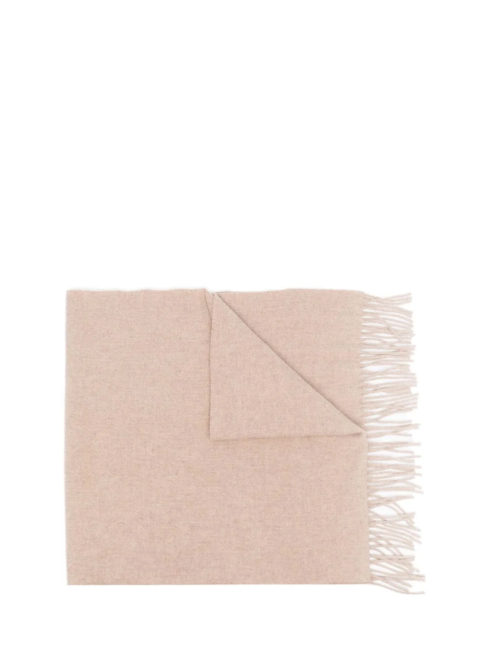 Toteme Classic Wool Fringe-Edge Scarf Light Beige