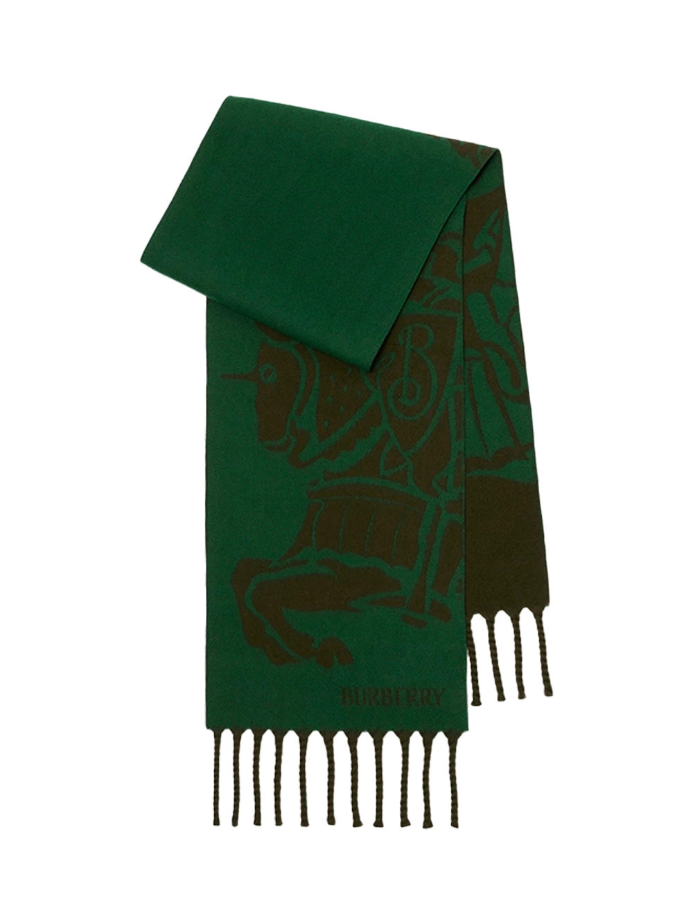 Burberry Reversible EKD Wool Scarf Green