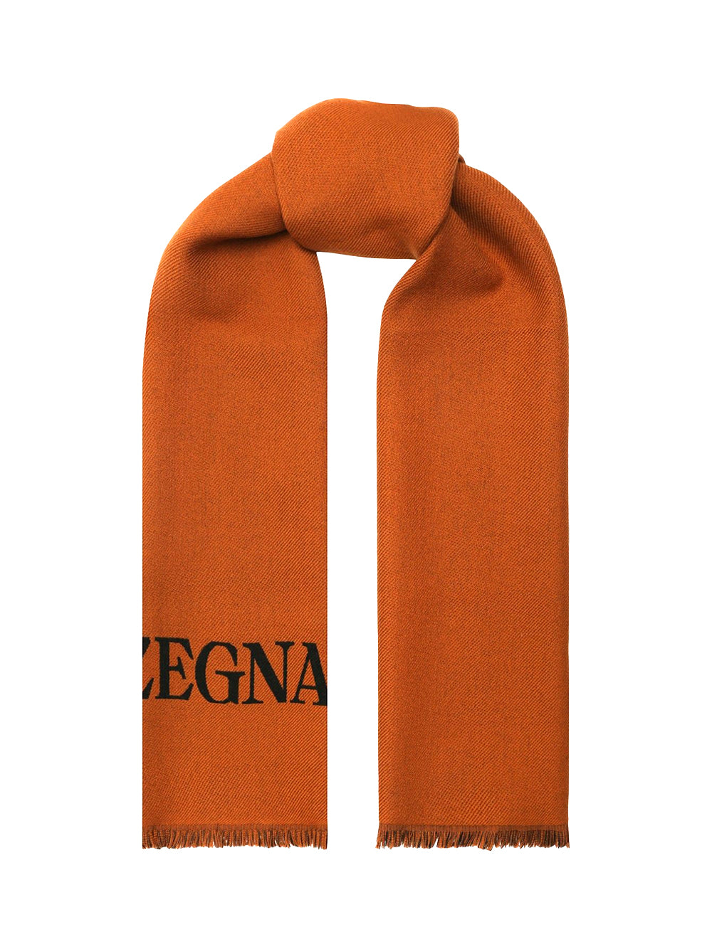 Logo Wool Scarf Black Brown