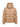 Side view of Moncler camel beige hooded padded jacket