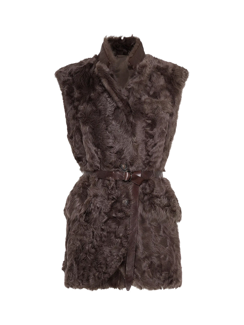 shearling vest Rust