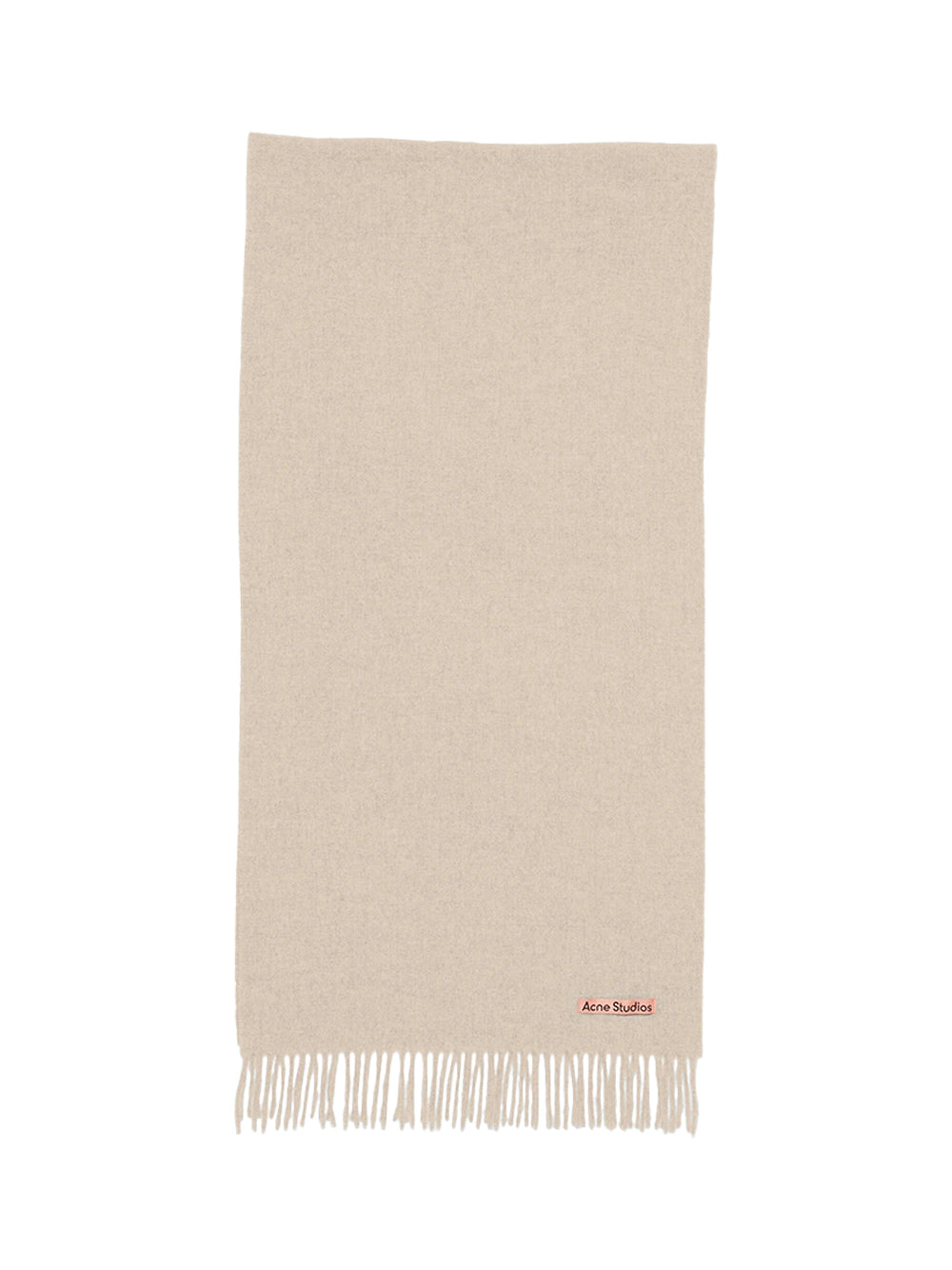 Acne Studios Unisex Fringe Wool Narrow Scarf Oatmeal
