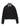 Front view of the Acne Studios black cropped jacket with checked collar